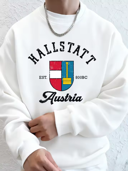 Hallstatt Austria Heritage Crewneck Sweatshirt – Vintage Shield Design