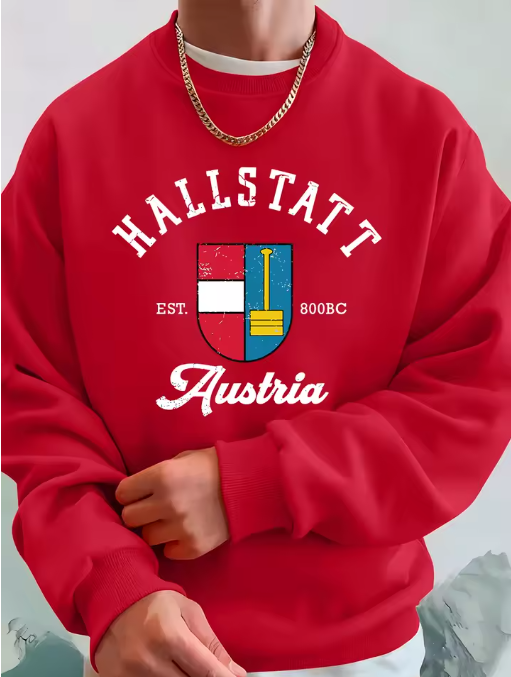 Hallstatt Austria Heritage Crewneck Sweatshirt – Vintage Shield Design