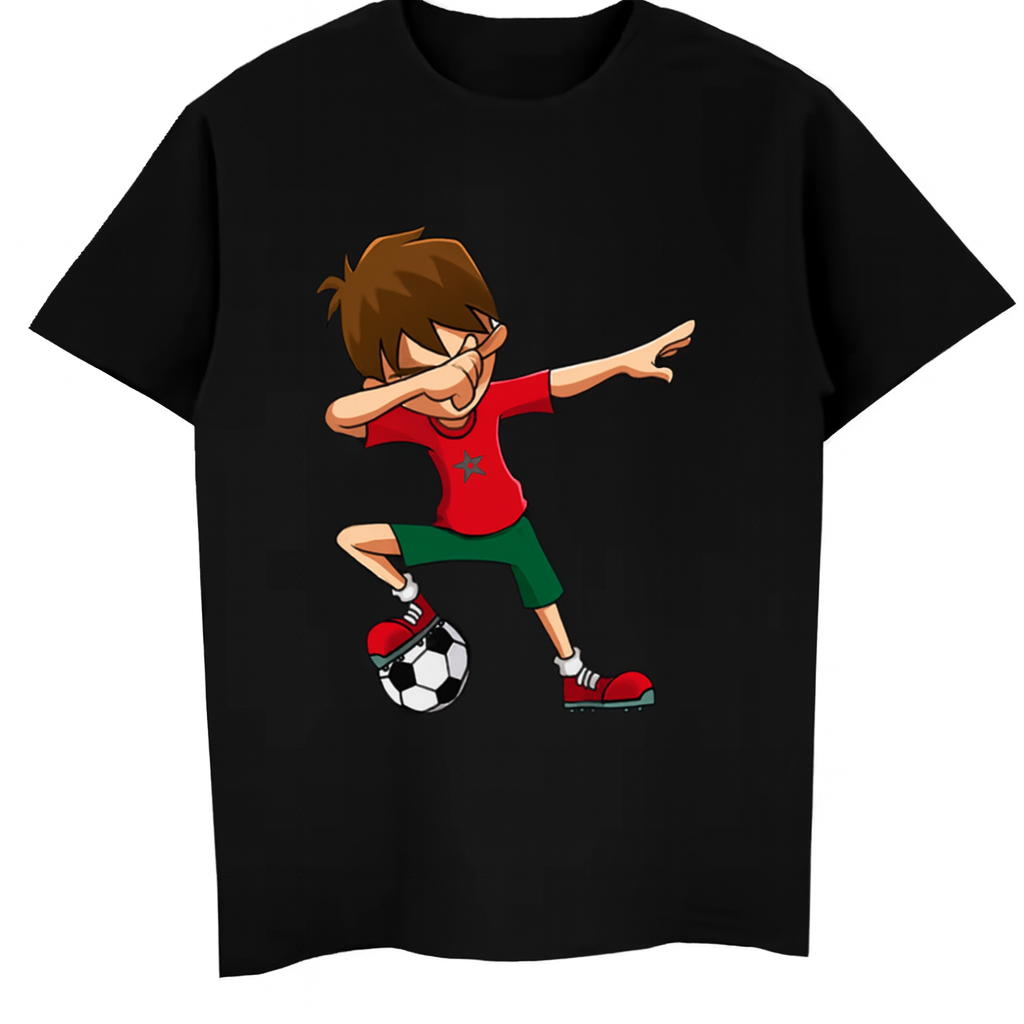 Morocco Dab Soccer T-Shirt – Youth Football Graphic Tee