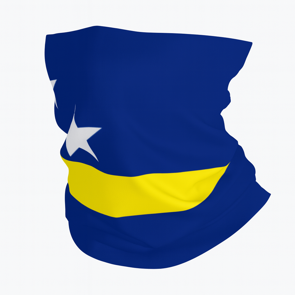 Curaçao Flag Neck Gaiter – Blue & Yellow Multi-Use Face Cover