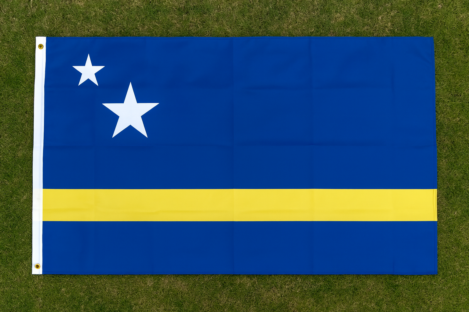 Curaçao National Flag – Blue & Yellow Official Design Banner