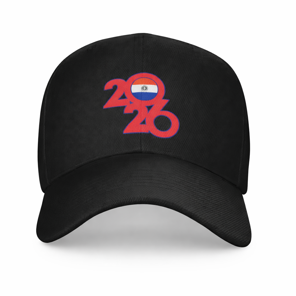Paraguay 2026 Heritage Baseball Cap – Black Adjustable Hat