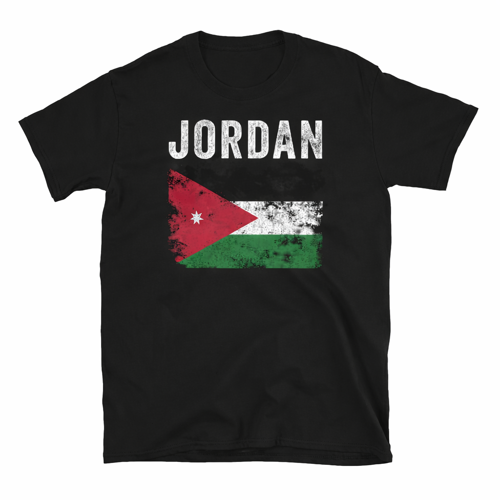 Jordan Flag Graphic T-Shirt – Distressed National Pride Design