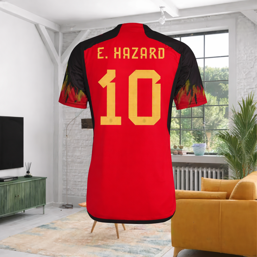 Belgium National Team Fan Jersey – Player Edition (Red & Flame Design)