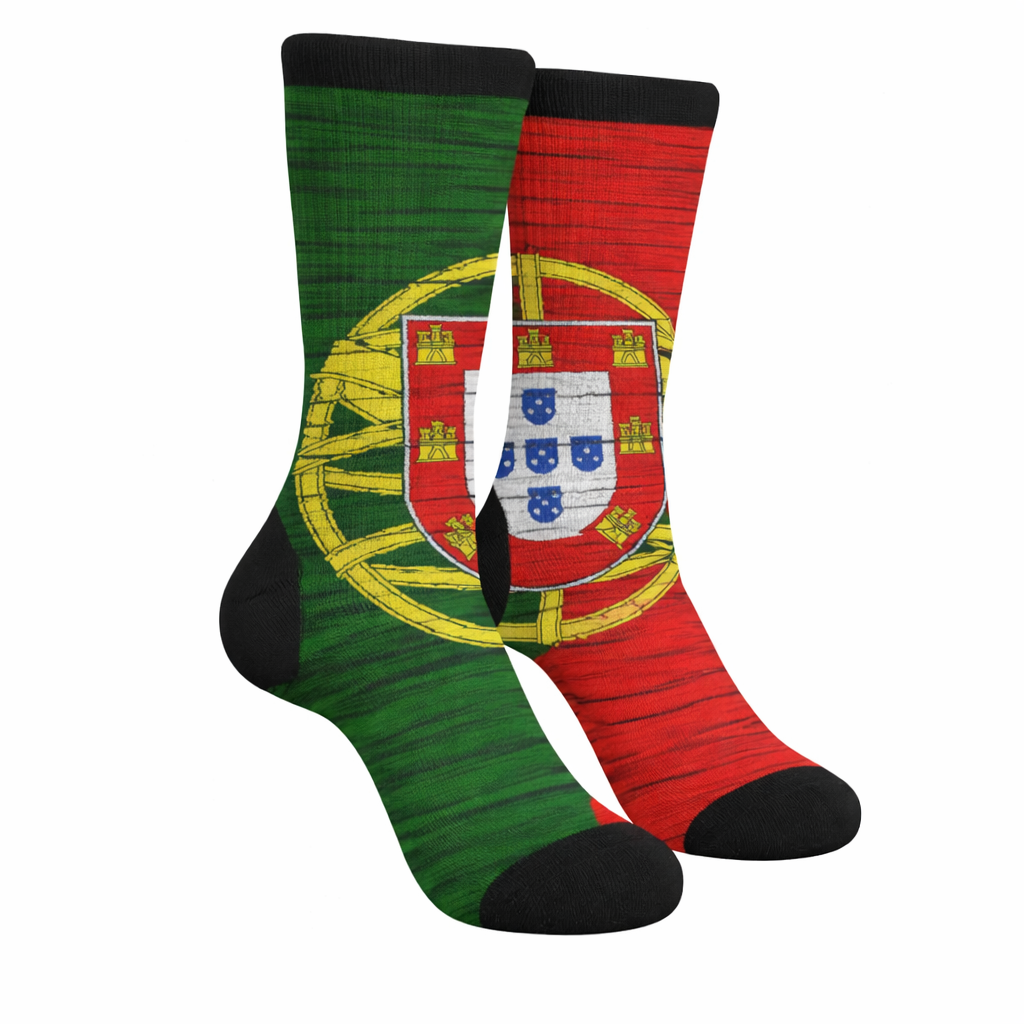 Portugal Flag Crew Socks – Red & Green Heritage Design