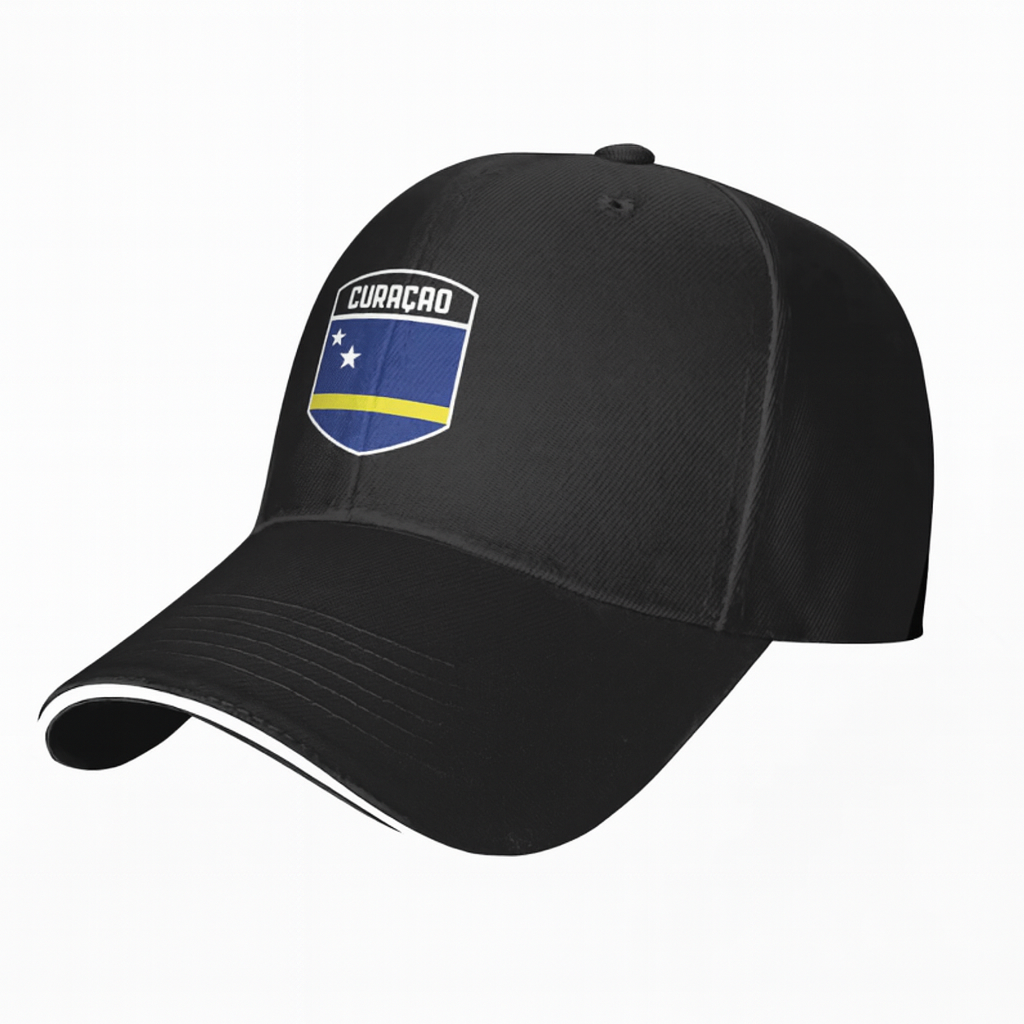 Curaçao Shield Cap – Black Adjustable Baseball Hat