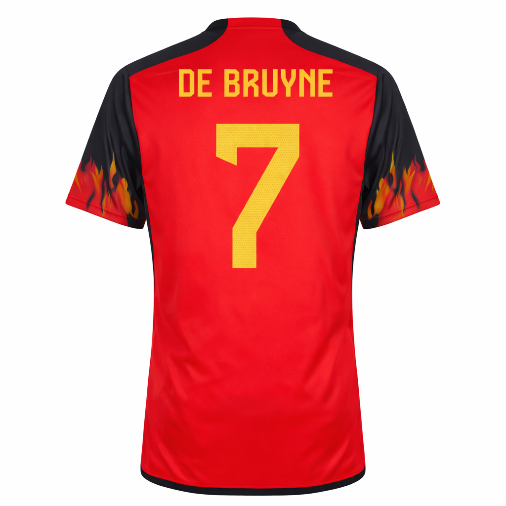 Belgium National Team Fan Jersey – Player Edition (Red & Flame Design)