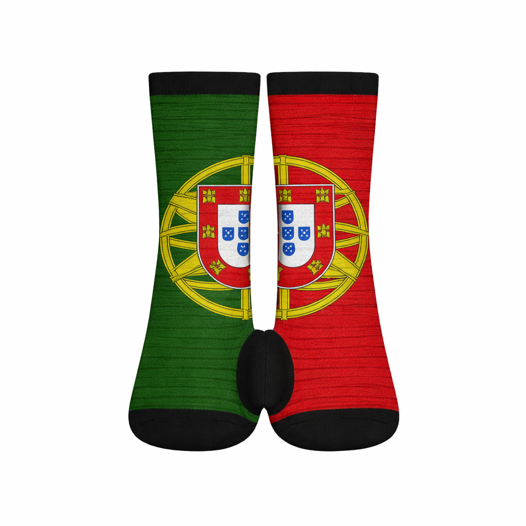 Portugal Flag Crew Socks – Red & Green Heritage Design