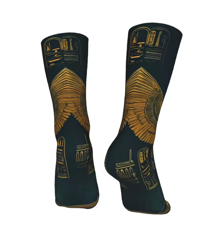 Ancient Egyptian Goddess Crew Socks – Anubis & Hieroglyph Design