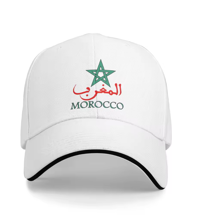 Morocco Embroidered Baseball Cap – Arabic Calligraphy & Star Design