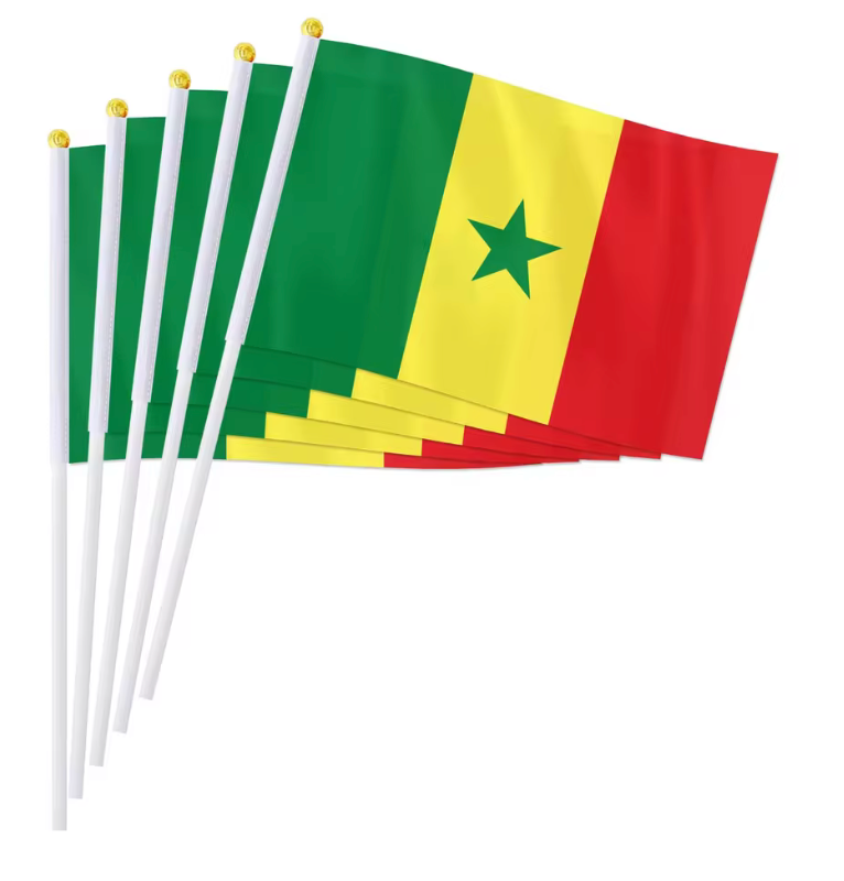 Senegal Handheld Flags (10 pieces) – National Colors with Star