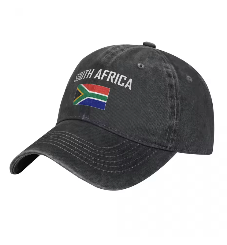 South Africa Flag Cap – Vintage Black Adjustable Hat