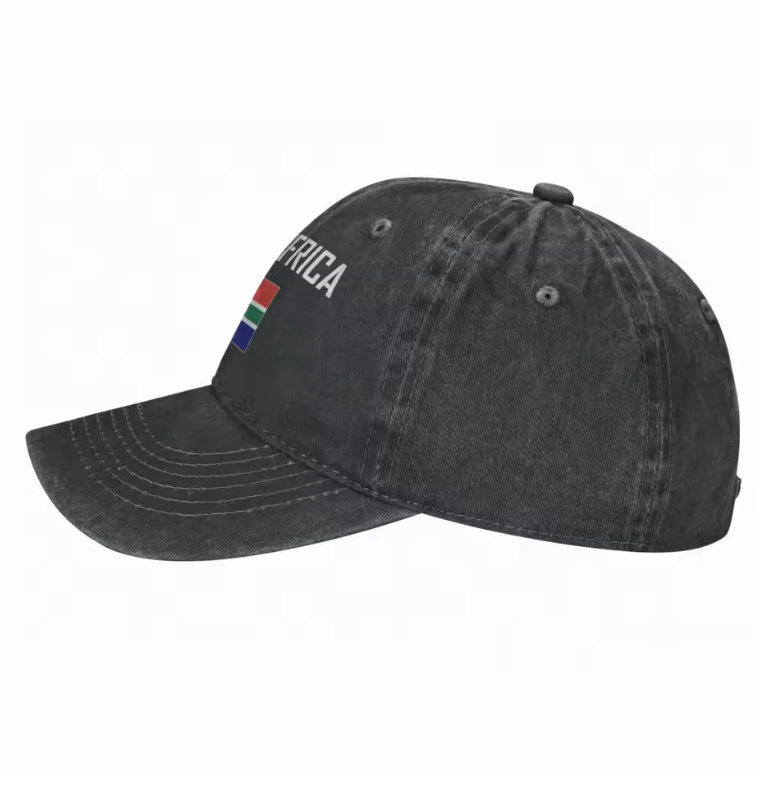 South Africa Flag Cap – Vintage Black Adjustable Hat