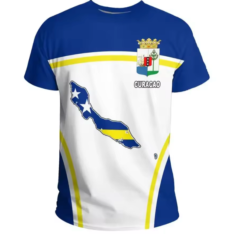 Curaçao Pride T-Shirt – Island Map & Flag Color Design