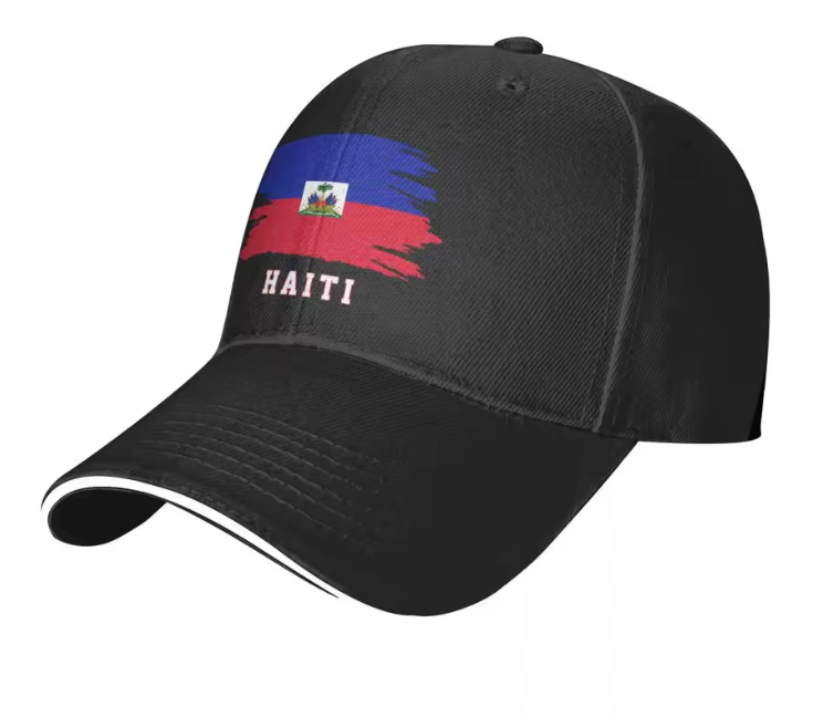 Haiti Brush Flag Baseball Cap – Adjustable Heritage Hat