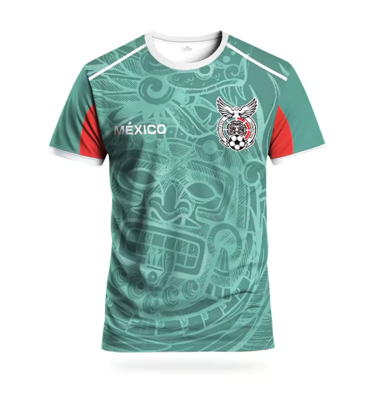 Mexico National Team Graphic Soccer Jersey – Aztec Pattern Design