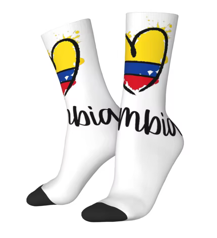 Colombia Heart Flag Crew Socks – Soft Comfort National Pride Design