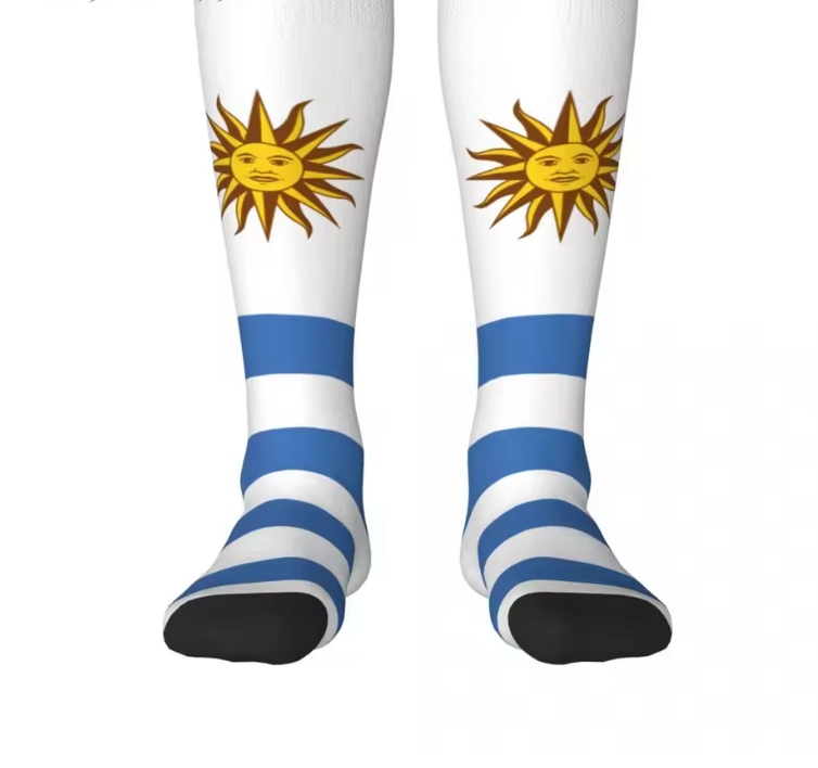 Uruguay La Celeste Crew Socks – Sun of May Design