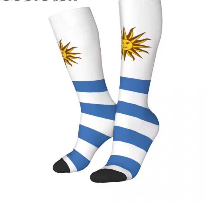 Uruguay La Celeste Crew Socks – Sun of May Design