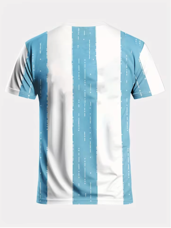 Argentina No. 10 Inspired Football Jersey – Sky Blue & White Stripes