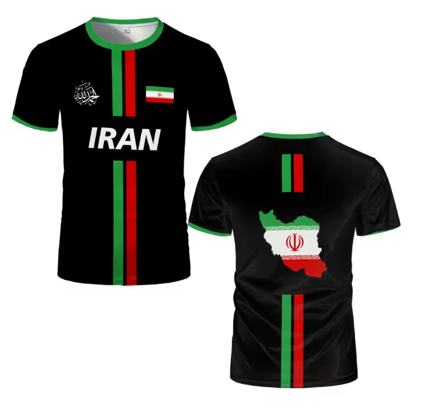 Iran Heritage Football Jersey – Black & White Edition