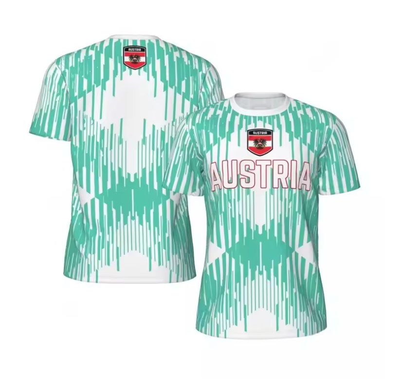 Austria National Team Graphic T-Shirt – Fan Edition (Red, White & Turquoise)