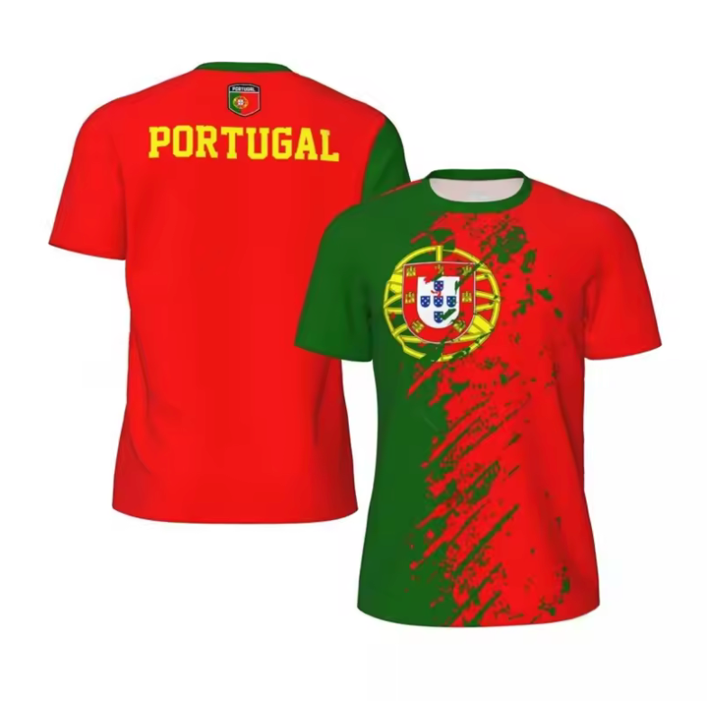 Portugal National Pride T-Shirt – Red & Green Crest Design