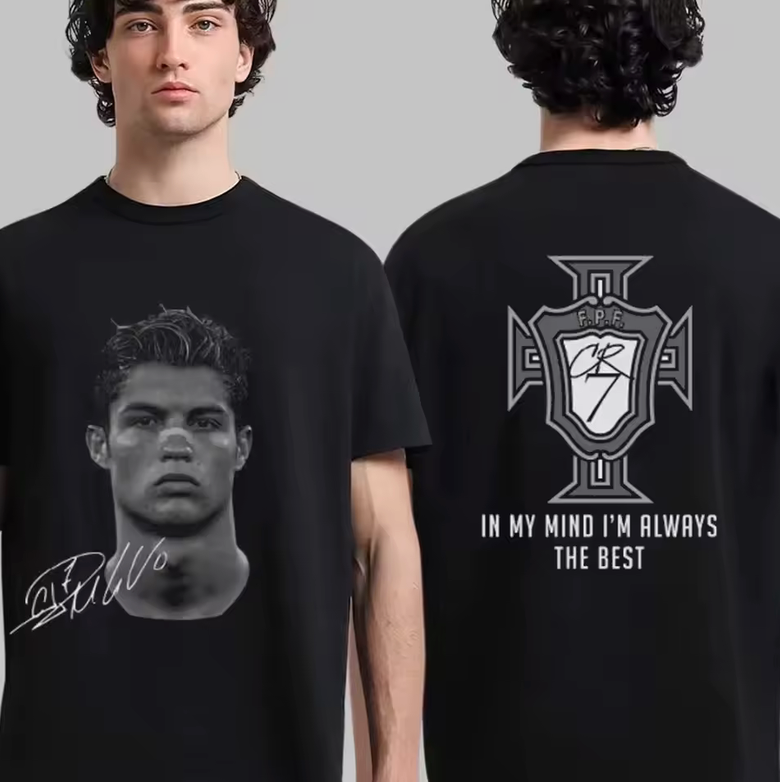 Cristiano Ronaldo Mindset Football Graphic T-Shirt – “In My Mind I’m Always the Best”