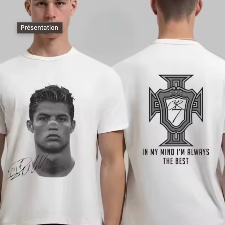Cristiano Ronaldo Mindset Football Graphic T-Shirt – “In My Mind I’m Always the Best”