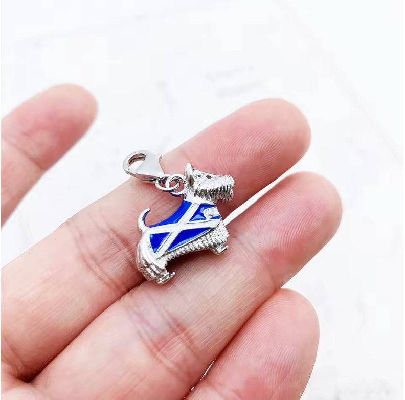 Scottish Terrier Charm – Scotland Flag Enamel Pendant