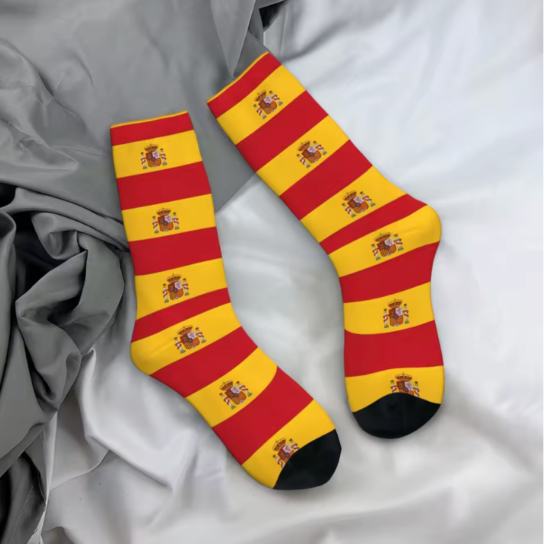 Spain Flag Crew Socks – Red & Yellow National Design