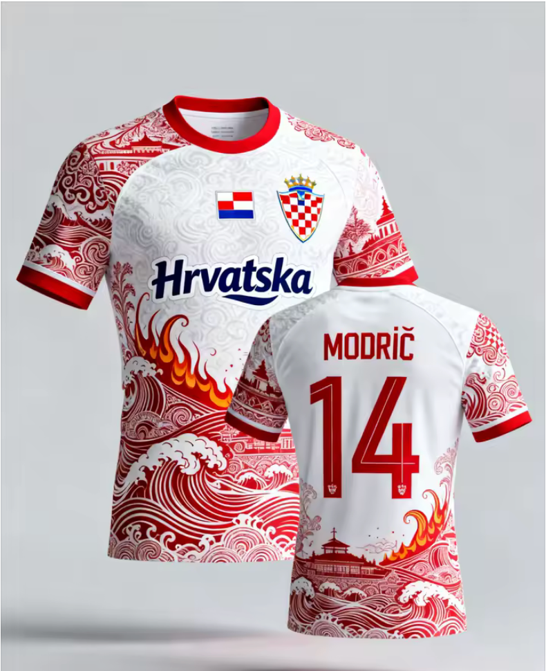 Croatia “Modrić 14” Football Jersey – Premium Red & White Heritage Design