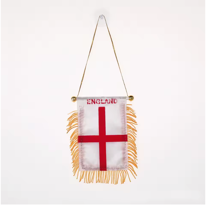 England St. George’s Cross Hanging Pennant – Fringed Decorative Banner