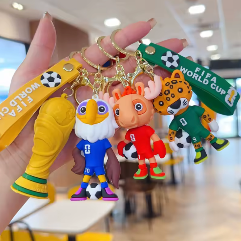 Sports Mascot Keychain with Silicone Tag – Fan Accessory