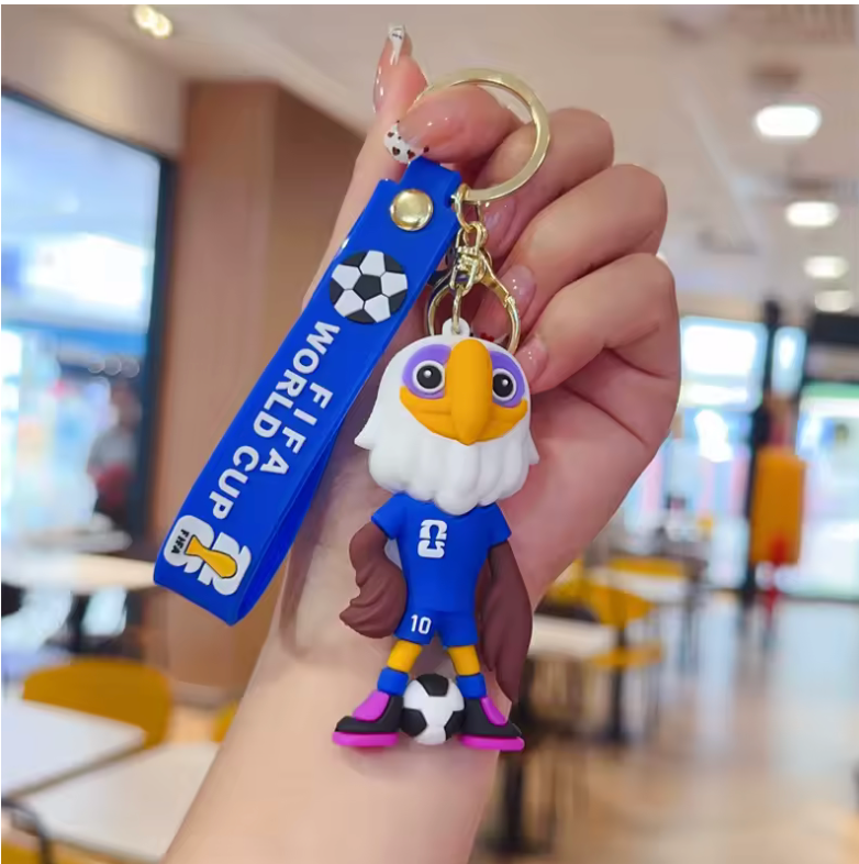Sports Mascot Keychain with Silicone Tag – Fan Accessory