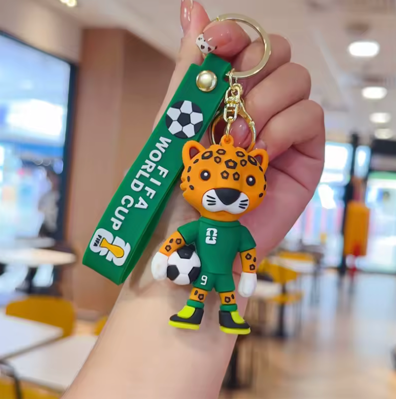Sports Mascot Keychain with Silicone Tag – Fan Accessory