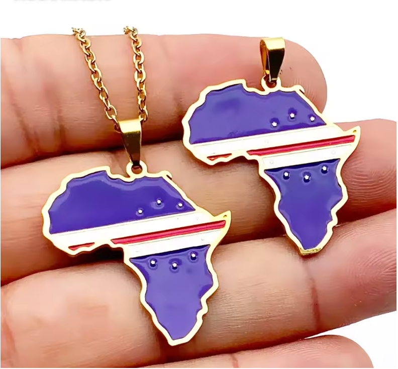 Cape Verde Africa Map Necklace – Gold-Tone Pendant