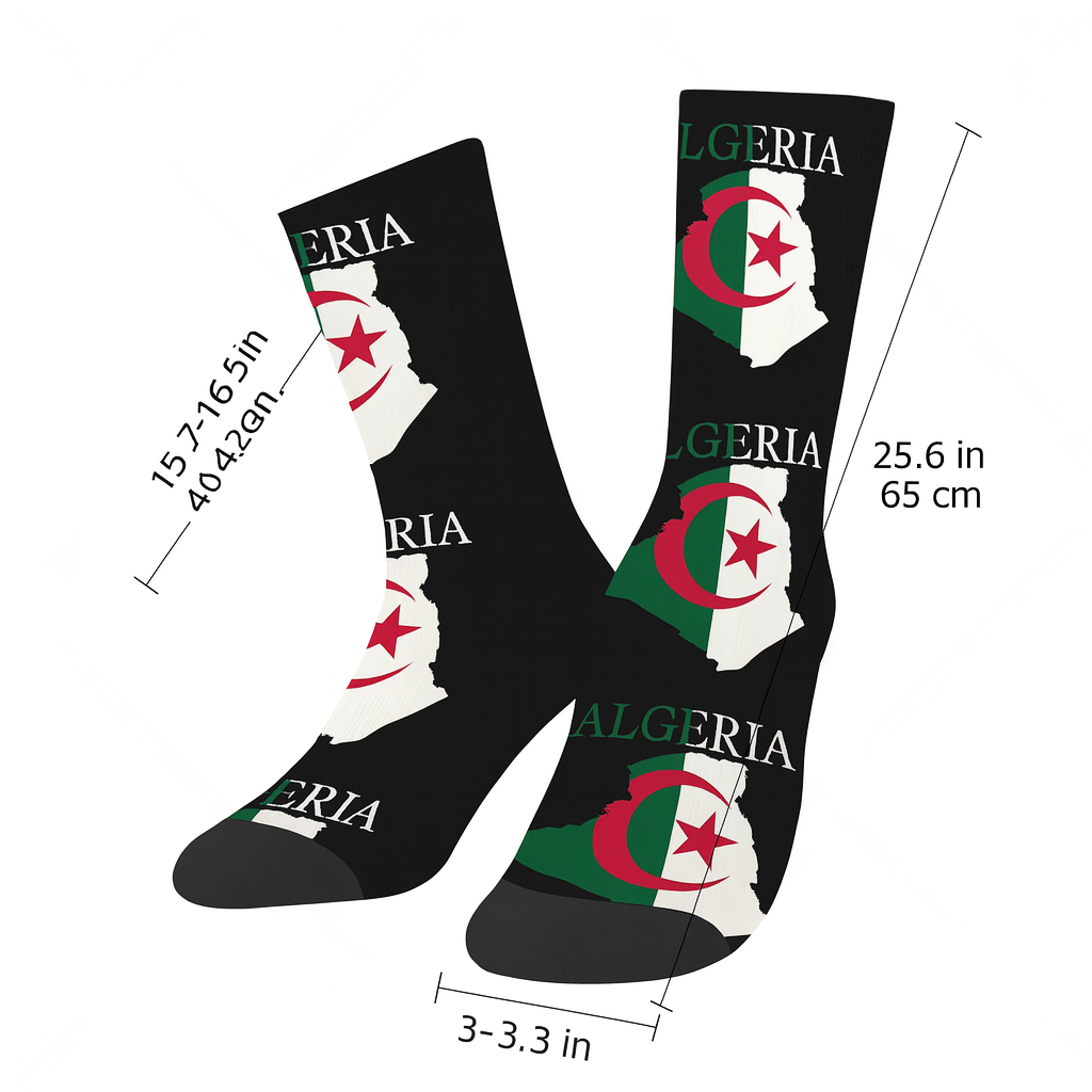 Algeria Colors Athletic Socks – Fan Style Design
