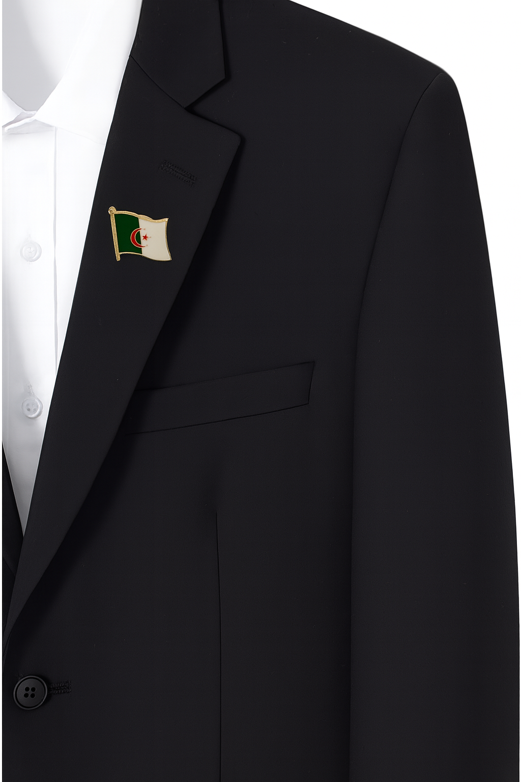 Algeria Flag Lapel Pin – Gold-Trimmed Enamel